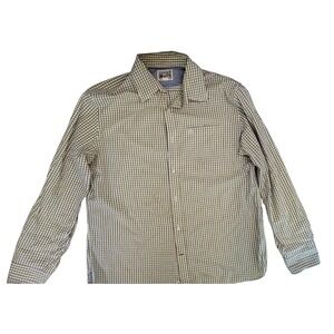 Converse One Star Mens XL Plaid Long Sleeve Button Up Shirt Yellow‎ Blue